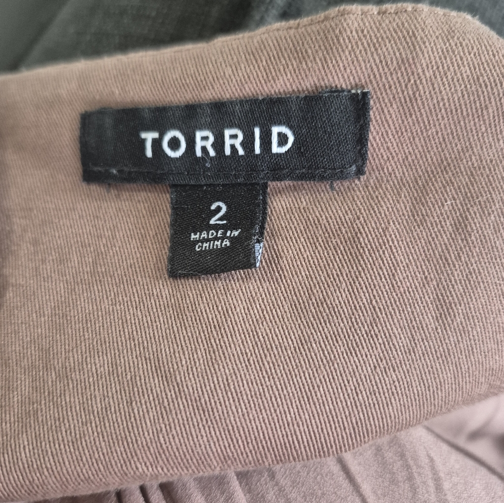 Torrid Twill Stretch Military Open Front Peplum Jacket Size 2XL - Picture 5 of 13